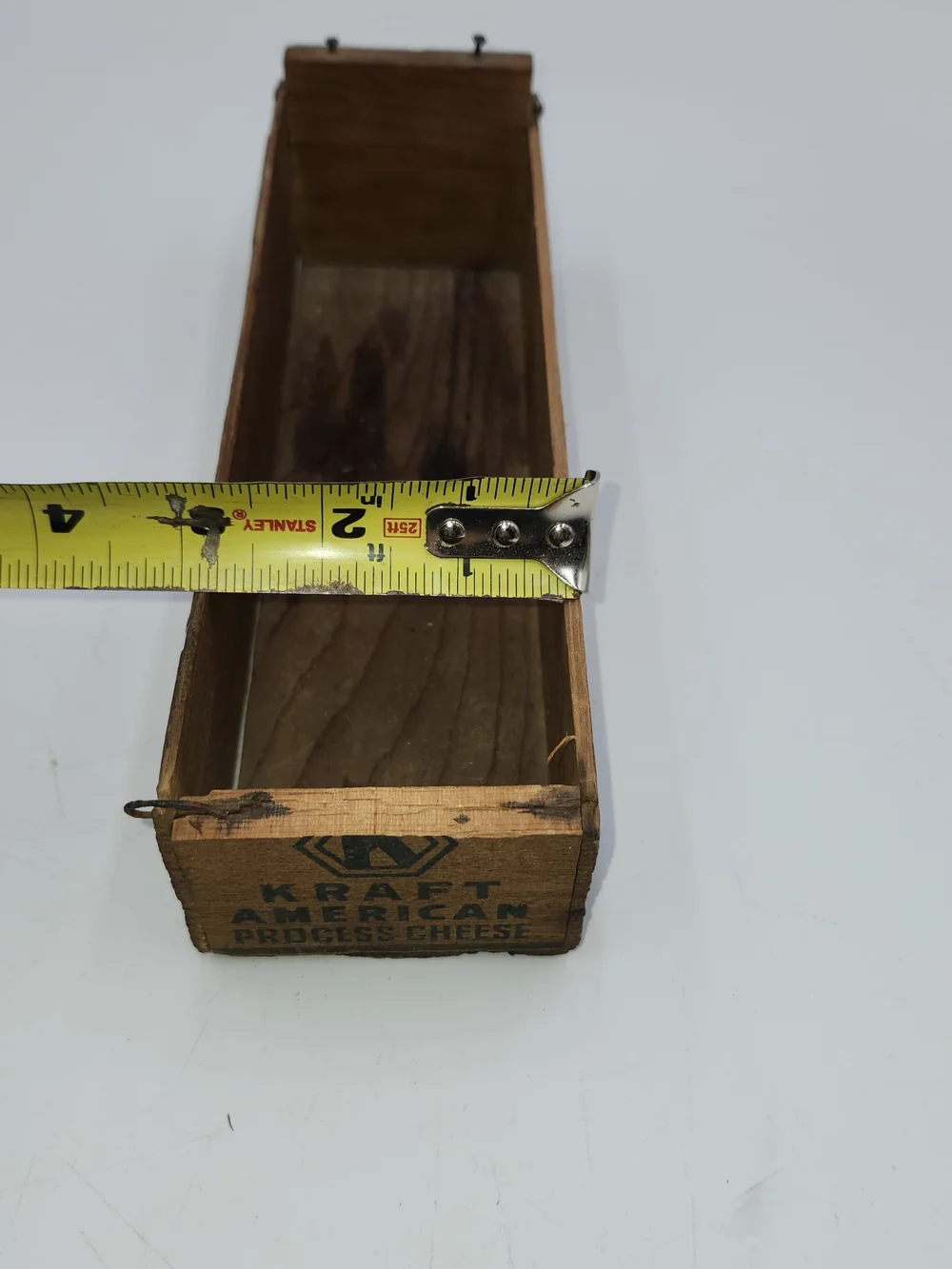 Vintage Rustic Kraft Cheese Primitive Farm Decor Small Wooden Crate Tray Storage